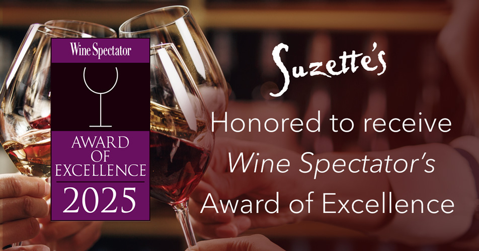 Suzette's Receives Wine Spectator's Award of Excellence